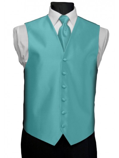 'After Six' Aries Full Back Vest - Turquoise